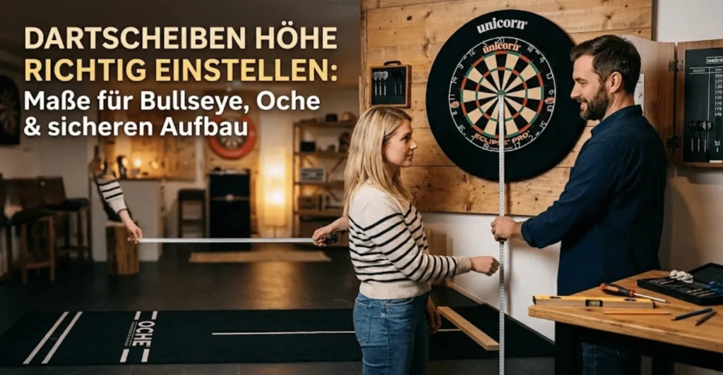 Dartscheiben Höhe richtig einstellen: Maße für Bullseye, Oche und sicheren Aufbau