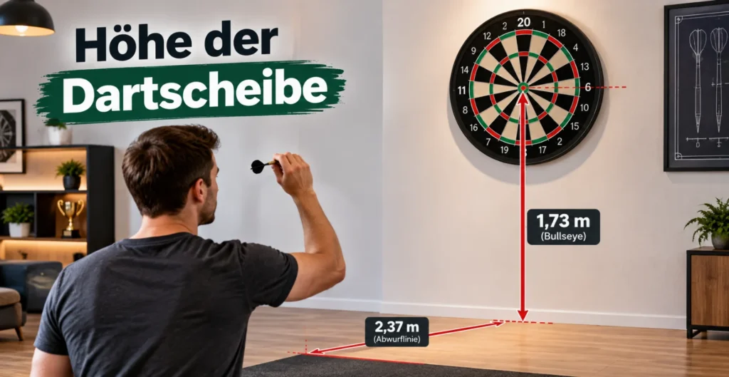 Höhe der Dartscheibe richtig einstellen: Offizielle Maße, Abstand und Montage