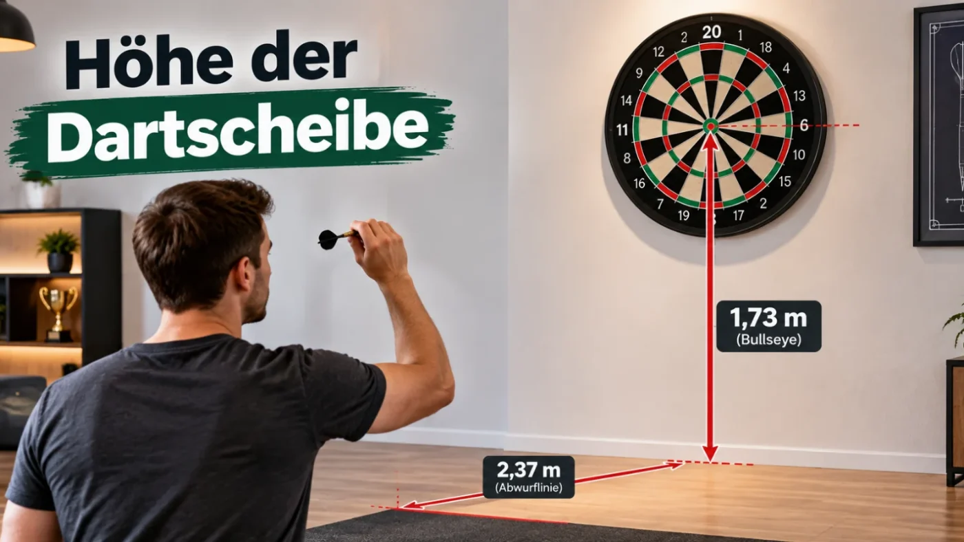 Höhe der Dartscheibe
